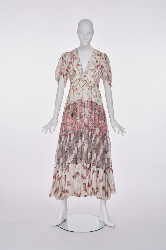 An Ossie Clark/Celia Birtwell printed silk chiffon dress, early 1970s