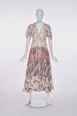 An Ossie Clark/Celia Birtwell printed silk chiffon dress, early 1970s