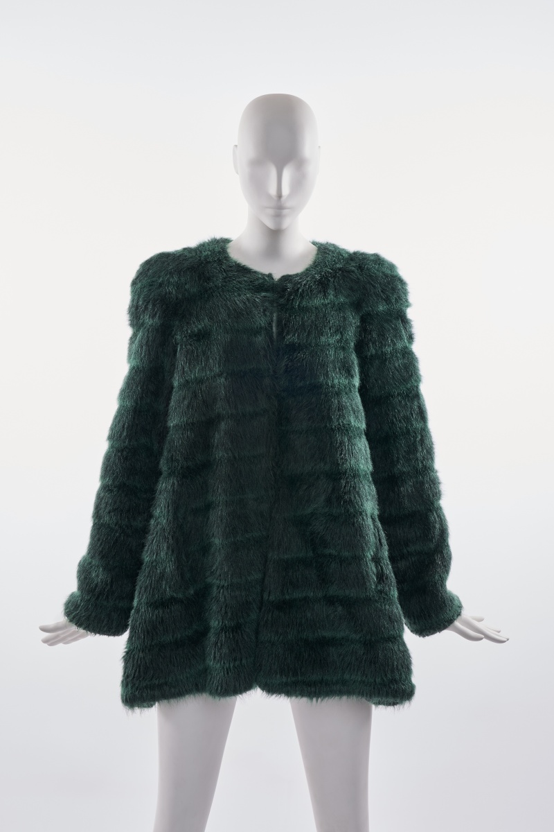 A Biba green faux-fur coat, circa 1972