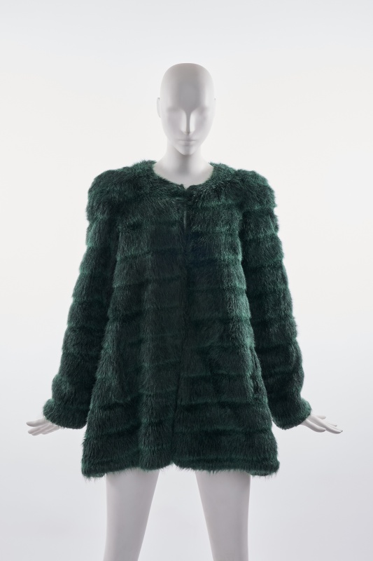 A Biba green faux-fur coat, circa 1972