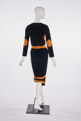 A Mr Freedom black and orange baseball suit, designed by Diana Crawshaw, 1971 - 5