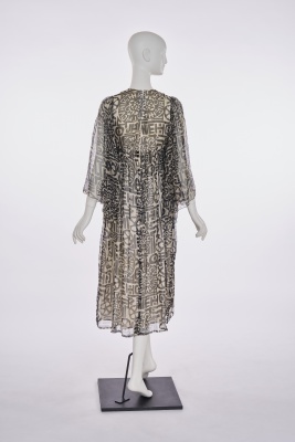 A Thea Porter black and white printed chiffon 'Faye' dress, 1970s - 4