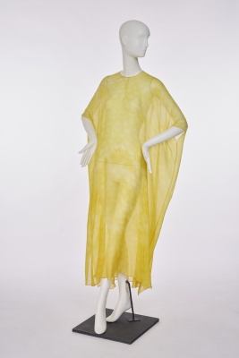 A Halston dappled yellow chiffon caftan, circa 1975 - 2