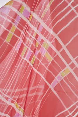 A Halston red and white printed chiffon caftan, circa 1975 - 8