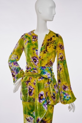 A Halston tie-dye velvet ensemble, 1970s - 4