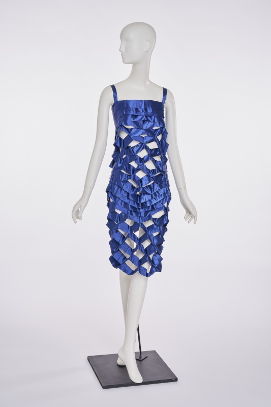 An Issey Miyake blue satin ribbon dress, Spring-Summer 1991