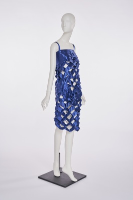 An Issey Miyake blue satin ribbon dress, Spring-Summer 1991 - 3