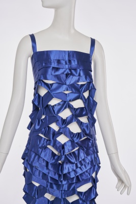 An Issey Miyake blue satin ribbon dress, Spring-Summer 1991 - 5