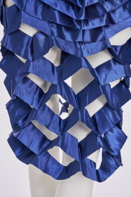 An Issey Miyake blue satin ribbon dress, Spring-Summer 1991 - 7