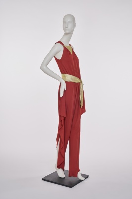A Thierry Mugler brick red viscose jersey jumpsuit, circa 1978 - 2