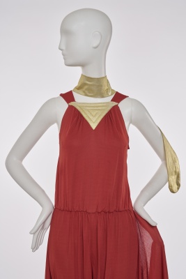 A Thierry Mugler brick red viscose jersey jumpsuit, circa 1978 - 7