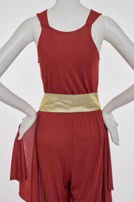 A Thierry Mugler brick red viscose jersey jumpsuit, circa 1978 - 9