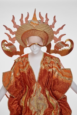 A rare and elaborate Kaisik Wong orange jumpsuit ensemble, 1970s - 9
