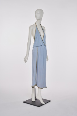 A Kaisik Wong blue jersey ensemble, 1970s - 3