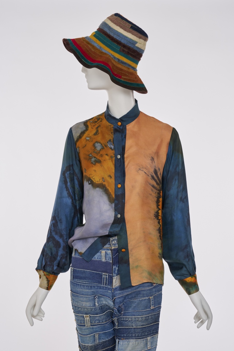 A rare Marian Clayden tie-dyed silk shirt, circa 1976