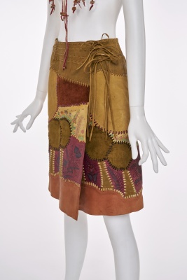 A Char silk and leather Wearable Art ensemble, Mexican, late 1960s-early 1970s - 6