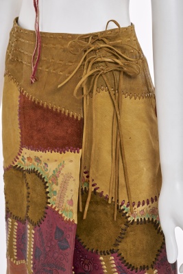 A Char silk and leather Wearable Art ensemble, Mexican, late 1960s-early 1970s - 7