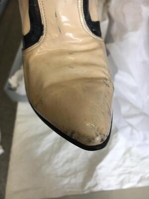 A pair of rare Stephen Sprouse graffiti-painted patent boots, late 1980s-early 1990s - 12