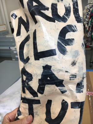 A pair of rare Stephen Sprouse graffiti-painted patent boots, late 1980s-early 1990s - 22