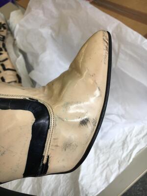A pair of rare Stephen Sprouse graffiti-painted patent boots, late 1980s-early 1990s - 23