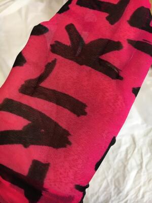 A pair of Stephen Sprouse pink and black printed nylon tights, Autumn-Winter 1984-85 - 12