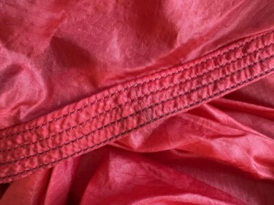 A Norma Kamali red nylon parachute ensemble, circa 1977 - 13