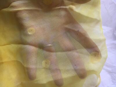 A Halston dappled yellow chiffon caftan, circa 1975 - 7