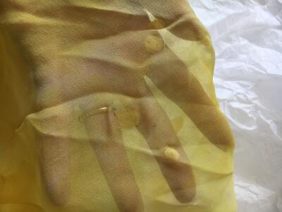 A Halston dappled yellow chiffon caftan, circa 1975 - 11