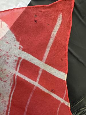A Halston red and white printed chiffon caftan, circa 1975 - 14