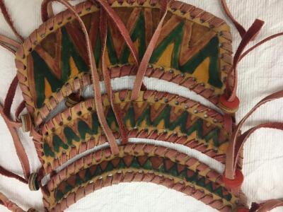 A Char silk and leather Wearable Art ensemble, Mexican, late 1960s-early 1970s - 14