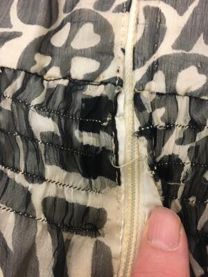 A Thea Porter black and white printed chiffon 'Faye' dress, 1970s - 14