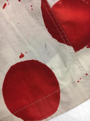 A Stuart Memberey red and white printed cotton pinafore dress, 1990s - 8