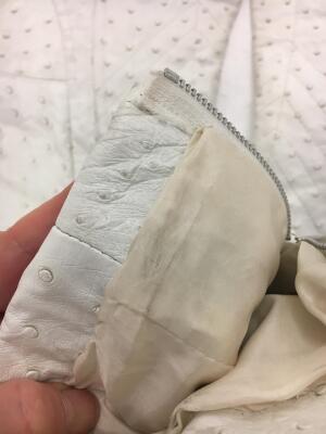 A Pair of Herm&egrave;s white ostrich leather jodhpurs, 1980s - 10