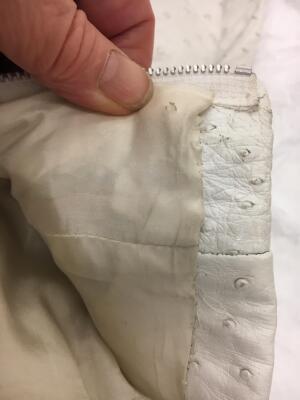 A Pair of Herm&egrave;s white ostrich leather jodhpurs, 1980s - 12