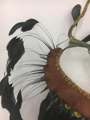 An Alex and Lee 'Peace and Love' copper, leather and feather necklace, 1970s - 6