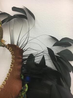 An Alex and Lee 'Peace and Love' copper, leather and feather necklace, 1970s - 7