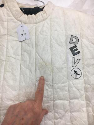 A Devo quilted Tyvek 'Action Vest' from the 'New Traditionalists' tour, 1981 - 9