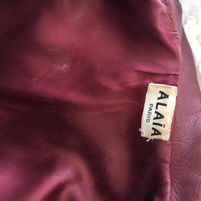 An Azzedine Alaia double-breasted oxblood leather jacket, Autumn-Winter 1985-86 - 15