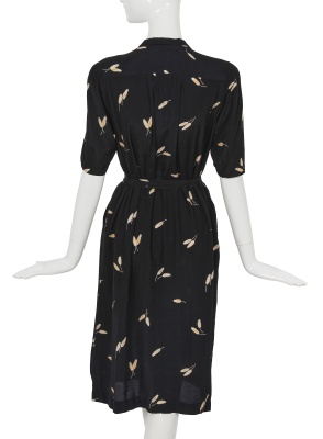 A Comme des Gar&ccedil;ons printed navy rayon wrap-dress, 1970s - 3