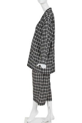 A Comme des Gar&ccedil;ons black and white plaid rayon ensemble, probably 'Dots, Polyester Pleats' collection, Autumn-Winter 1985-86 - 2