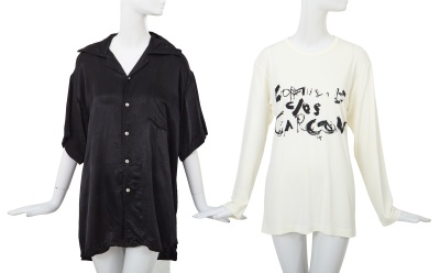 Two Comme des Gar&ccedil;ons tops, 'Dots, Polyester Pleats' collection, Autumn-Winter 1985-86