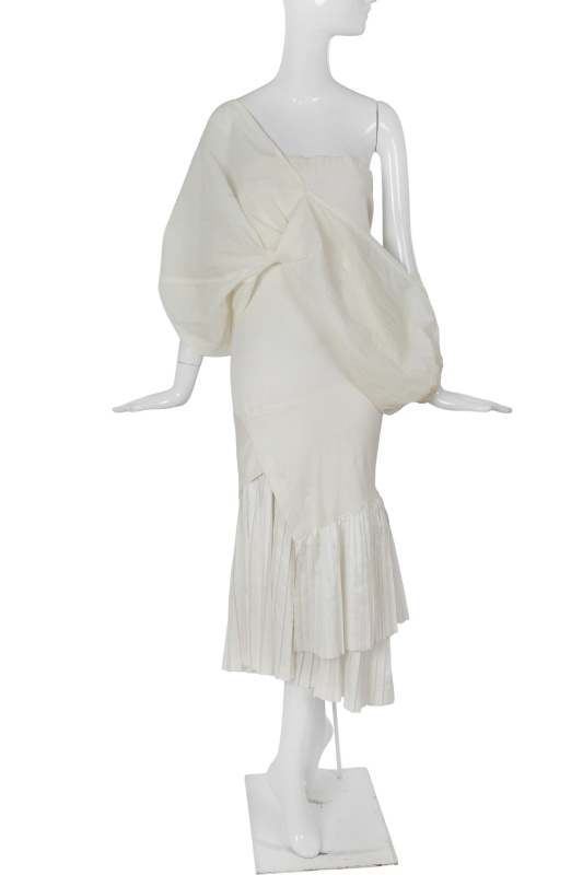 A Comme des Gar&ccedil;ons white dress/skirt and jacket, 'Bias Cutting' collection, Spring-Summer 1986