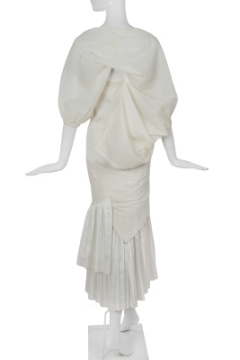 A Comme des Gar&ccedil;ons white dress/skirt and jacket, 'Bias Cutting' collection, Spring-Summer 1986 - 6