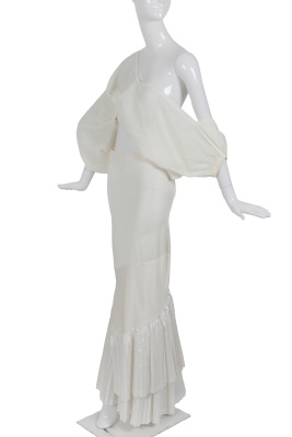 A Comme des Gar&ccedil;ons white dress/skirt and jacket, 'Bias Cutting' collection, Spring-Summer 1986 - 8