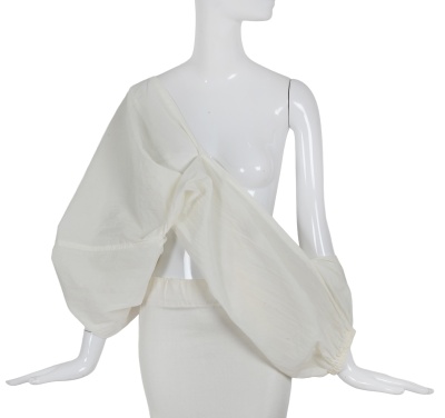 A Comme des Gar&ccedil;ons white dress/skirt and jacket, 'Bias Cutting' collection, Spring-Summer 1986 - 11