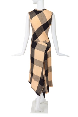 A Comme des Gar&ccedil;ons black and beige bias-cut rayon dress, 'Bias Cutting' collection, Spring-Summer 1986 - 4