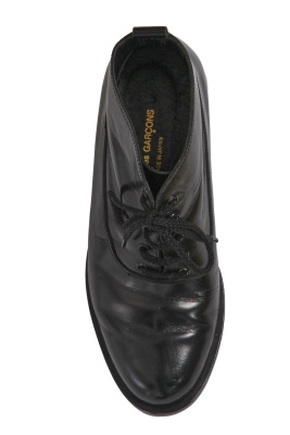 A pair of Comme des Gar&ccedil;ons black leather boots, 'Bias Cutting' collection, Spring-Summer 1986 - 3