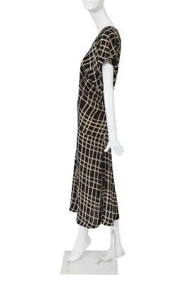 A Comme des Gar&ccedil;ons black and ivory checked cr&ecirc;pe dress, probably 'Bias Cutting' collection, Spring-Summer 1986 - 2