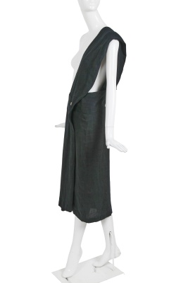 A Comme des Gar&ccedil;ons black linen pinafore skirt, 'Bias Cutting' collection, Spring-Summer 1986 - 2