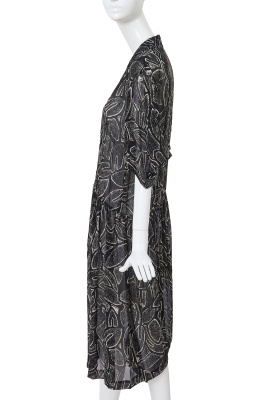 A Comme des Gar&ccedil;ons black and white printed polyester dress, 'Bias Cutting' collection, Spring-Summer 1986 - 3